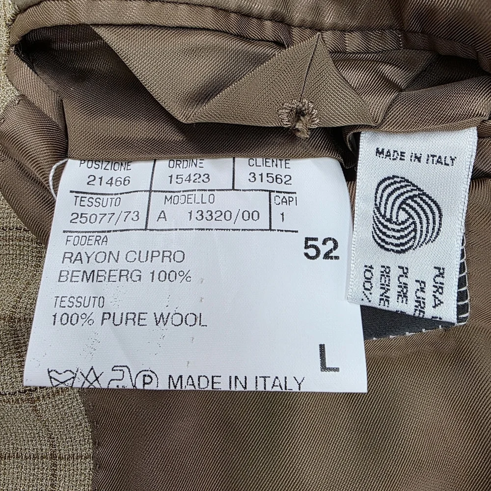 Quiet Luxury Canali Wool Blazer Mens 52L Tan Plaid Made in Italy Sport Coat - Picture 6 of 16